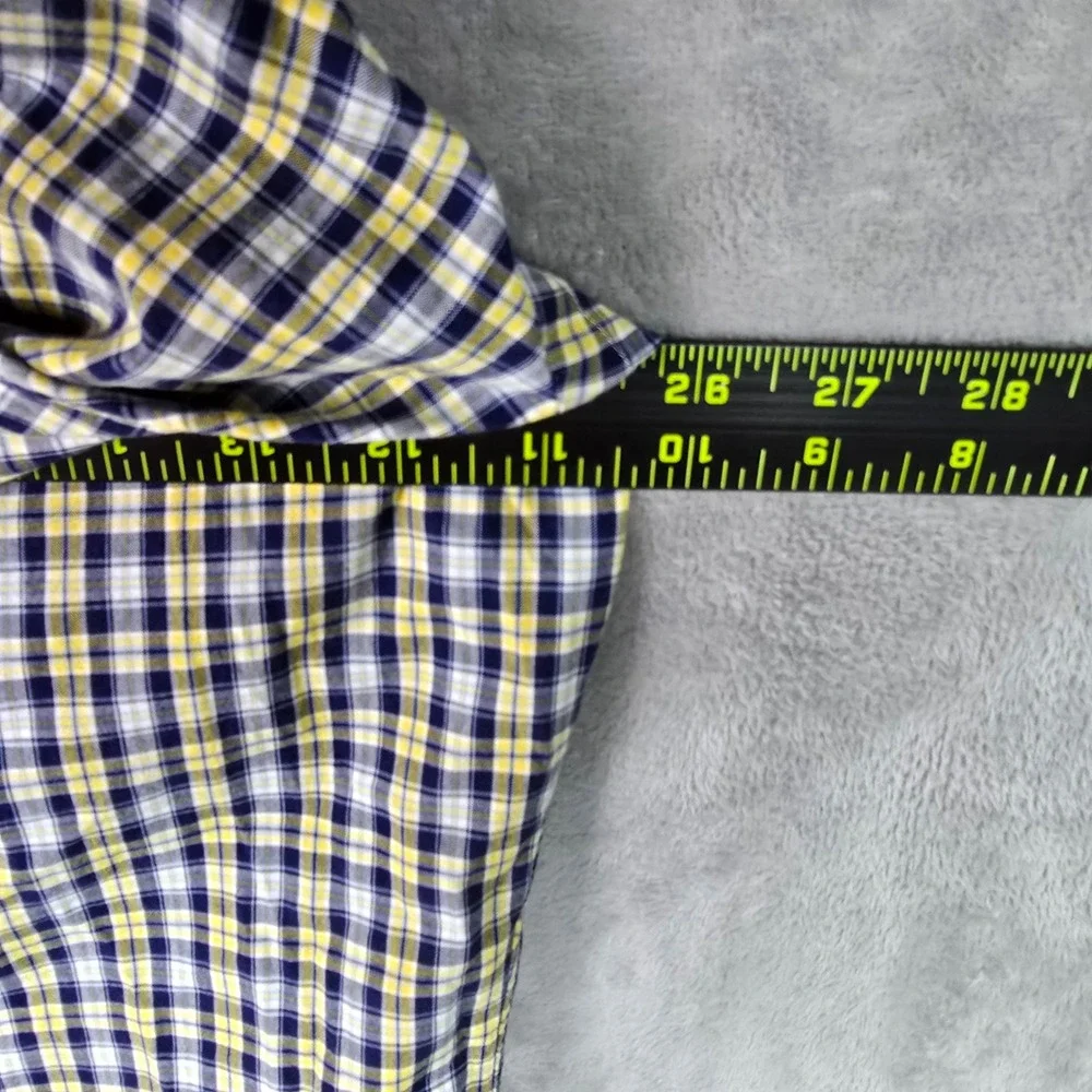 Polo Ralph Lauren Men XL Classic Fit Short Sleeve Plaid Button Down Shirt Yellow
